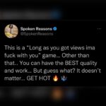 Spoken Reasons Instagram - This is 1% of the shit that’s REALLY in my mind… All I ask is you shut up.. Control your emotions… Study.. And realize “THERE IS A FANBASE FOR EVERYBODY” ⚡️