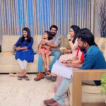 Sreedhanya Instagram - Fun at set❤️ Mazhayethum munbe at @amritatv