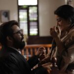 Sreedhanya Instagram - Sharing some light moments with Lalettan in between intense scenes. #neru ❣️ 📸 @bennet_m_varghese 🙏 #neru #mohanlal #movie #shoot