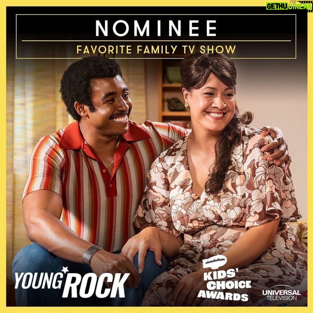 Stacey Leilua Instagram - Fa’afetai tele, @nickelodeon and @kidschoiceawards for our nomination! Like my second equal favourite son, @ulilatukefu said - a big joy of being part of this show is knowing that so many families sit down to watch us together ❤️ big shoutout to our wonderful #YoungRock CAST AND CREW who work their keke pua’as off to make it all possible. Big love for you all. Aiga = Family ❤️🇼🇸🌺 @nbc @universaltv