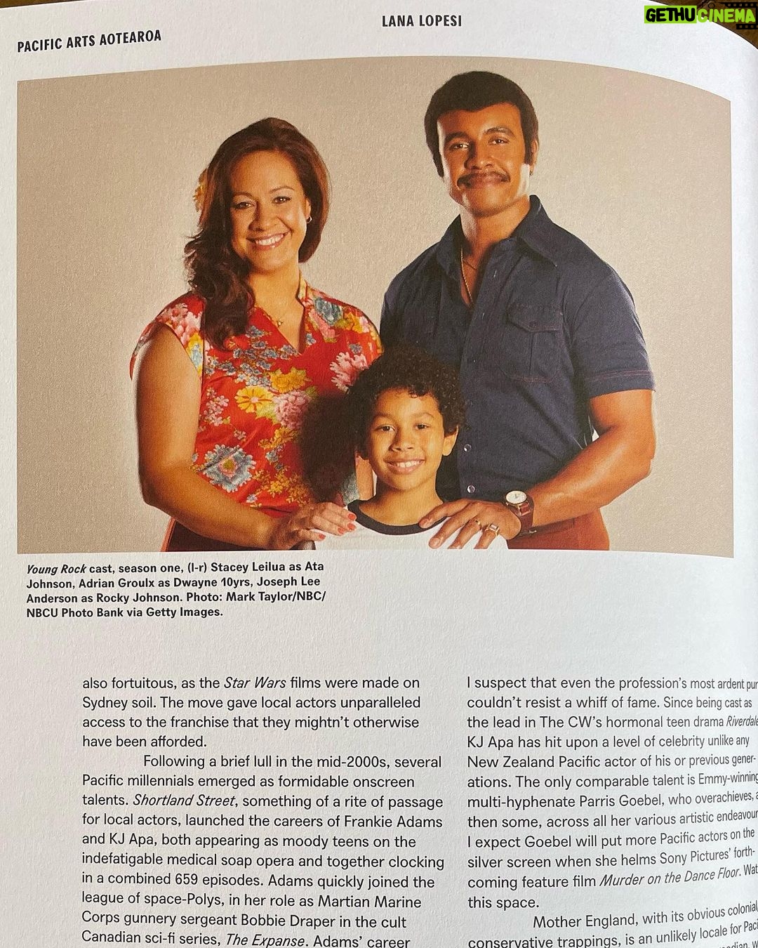 Stacey Leilua Instagram - Omg I’m blown away @lanalopesi_ - The #PacificArtsAotearoa book is just… beautiful. 😭 Rich. Full. THICC!! I’m so proud to be featured in amongst it’s pages and alongside so many icons that I have looked up to, across multiple arts fields (before I even knew I wanted to be an actor) and some, had the honour of creating alongside ❤️ Thank you Lana for the invitation to contribute, I don’t think I’ll ever stop fangirling you and all you do. Faafetai Faith Wilson for all your hard work and Makerita Urale for always uplifting our people on that level ❤️✊🏽 Thank you to @raymond_sagapolutele and @black.glass.media.oz - for capturing me 📸 as two Amazing Samoan women I’ve had the honour of portraying on stage and screen - Tusiata Avia and @atajohnson respectively. Shoutout to the manager of the managers! Good to see you here @vela_studio_sixty_8 and lastly to two of my #YoungRock family, @adriangroulx and @officialjosephleeanderson 📺 look at you guys being cute 🥰 love y’all x The Pacific Arts Aotearoa book will be available to the public on the 24th October 🌺 get it!!