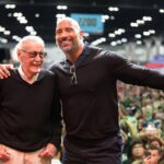 Stan Lee Instagram - Seeing stars 🤩✨ #tbt to that time Stan introduced @therock on stage at @comicconla in 2017! #StanLee