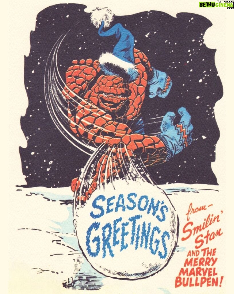 Stan Lee Instagram - Here’s a holiday gift: A merry Marvel throwback from Smilin’ Stan and the brilliant bullpen. 🎁 #StanLee #SeasonsGreetings