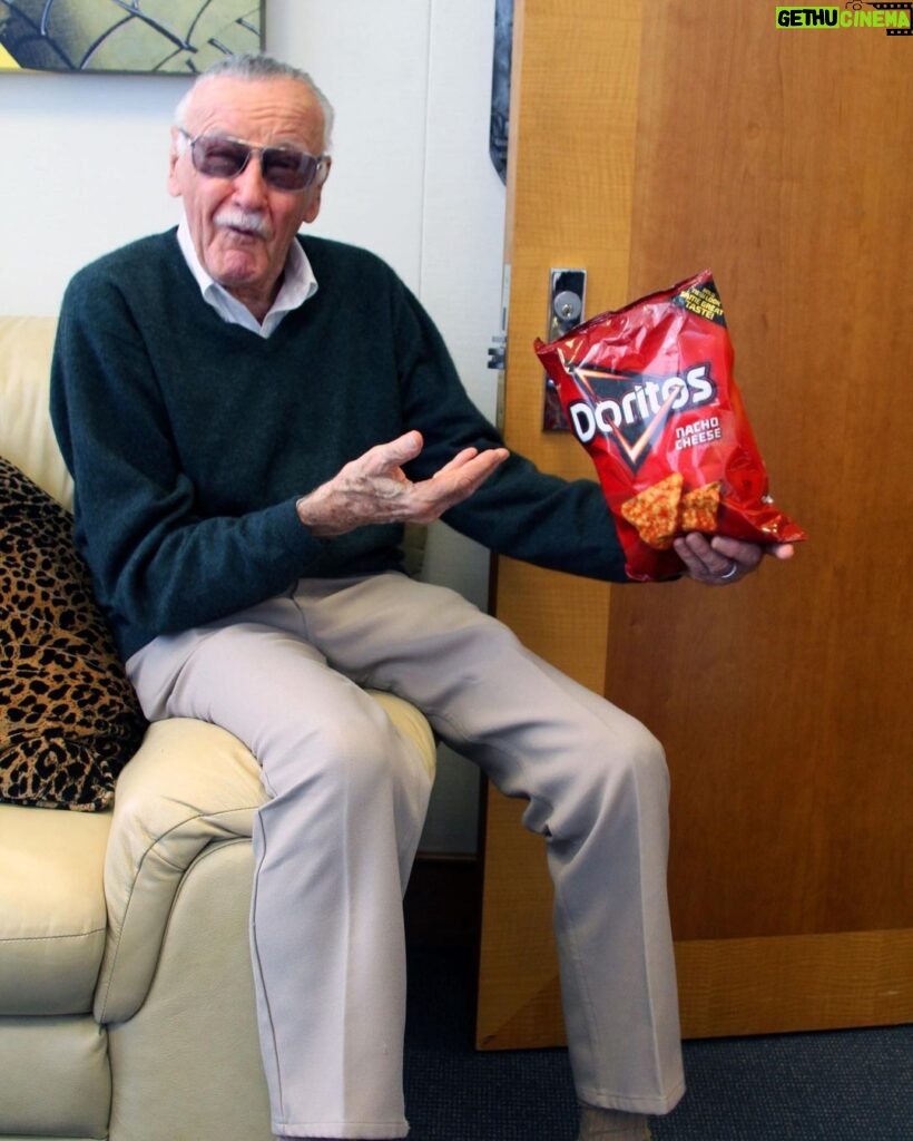 Stan Lee Instagram - #FlashbackFriday to Stan having a terrific time partnering with Doritos on their 2013 Crash the Super Bowl contest! #StanLee