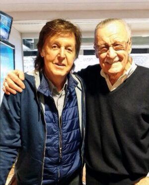 Stan Lee Instagram - It might be hard to tell, but this photo of Stan and Sir Paul McCartney was indeed taken at the Super Bowl – Super Bowl XLVIII in 2014, to be exact. We wonder if "Magneto and Titanium Man" came up in conversation?
#StanLee #SuperBowl