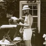 Stan Lee Instagram - Weekend throwback to Stan pioneering the work from home trend decades ago. 😂 When the weather was nice, he could sometimes be found clicking away on a trusty typewriter in his backyard, working on comics and his tan at the same time. Swipe to see Stan’s tried and true two-finger typing style, which he retained even after computers became the norm! #StanLee #WorldTypingDay