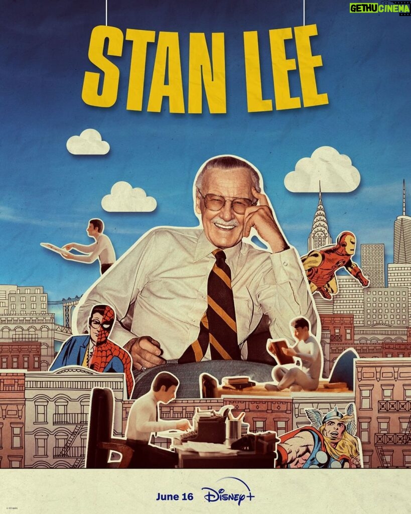 Stan Lee Instagram - Celebrating Stan’s centennial year with a new documentary on The Man! ‘Nuff said. As a film fan, Stan would have been terribly thrilled to know that this documentary is premiering at @Tribeca Film Festival. Catch the streaming premiere June 16th on @disneyplus. #StanLee #StanLee100