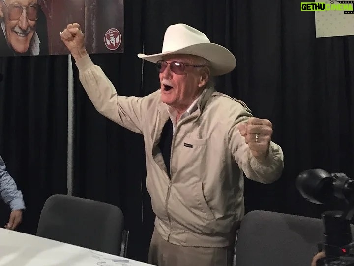 Stan Lee Instagram - Sprightly Stan! 🌟 This photo from 2016 makes us smile. #StanLee #NationalHatDay
