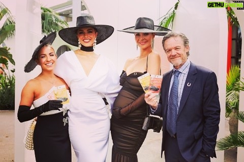 Stefan Dennis Instagram - A Day at the Races! Out here @flemingtonvrc with fellow ambassadors Lorinska Merrington, Rachel Watts & Olivia Molly Rogers, to promote and help raise funds for #pinandwinforchildhood for Australian Childhood Foundation @AusChildhood Fingers crossed for a truckload of dosh to help kids in trouble.