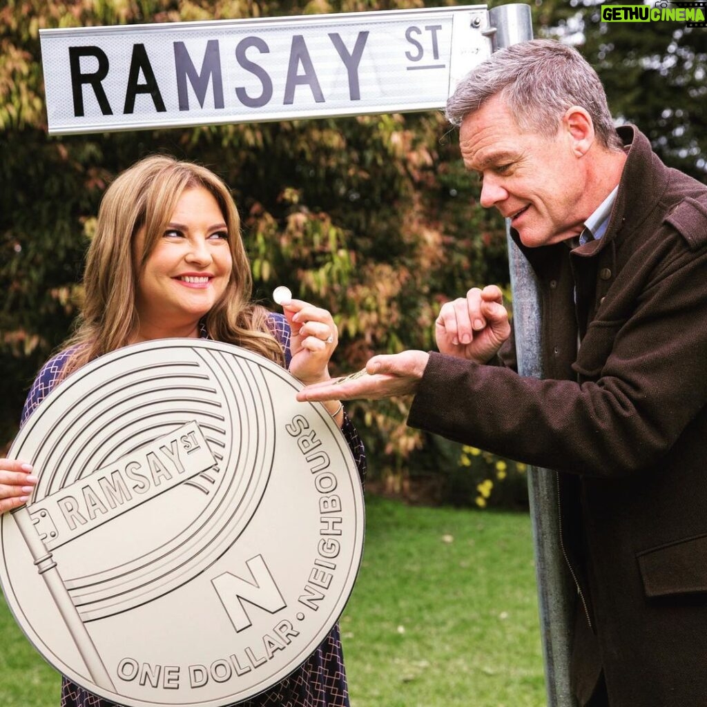 Stefan Dennis Instagram - Pretty chuffed to know #Neighbours is the first Australian TV show to have our own coin ($1) launched as legal tender today. Even more chuffed that we have been recognised as an Aussie icon - it’s official!!