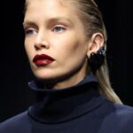 Stella Maxwell Instagram - @ferraristyle 🖤 @rocco.iannone 🖤 #Ferraristyle #FerrariFW24 Styled by @kjeldgaard1 Makeup- @lucia_pieroni Hair -@duffy_duffy Casting by @patrizia_pilotti 🖤