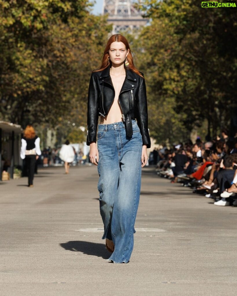 Stella McCartney Instagram - STELLA’S SUSTAINABLE MARKET: Fashion details. Asymmetric draping, corset lacing, bugle bead embellishments, tuxedo bib and cummerbund inserts on organic cotton denim. The Summer 2024 collection is crafted with 95% conscious materials, making it our most responsible edit to date. Watch the #StellaSummer24 runway show at stellamccartney.com. Credits Wearable art by @AndrewLoganSculptor, exclusively for Stella McCartney #StellaMcCartney #ParisFashionWeek #PFW #StellasSustainableMarket Marché Saxe-Breteuil