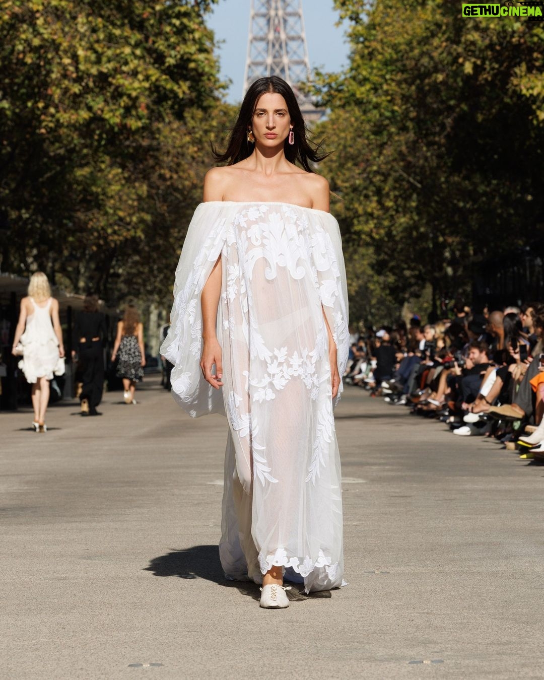 Stella McCartney Instagram - STELLA’S SUSTAINABLE MARKET: Transparency and opacity. Appliqués laid on repurposed tulle, polka dots on organic taffeta, bead embellishments on semi-sheer chiffon. The Summer 2024 collection is crafted with 95% conscious materials, making it our most responsible edit to date. Watch the #StellaSummer24 runway show at stellamccartney.com. Credits Wearable art by @AndrewLoganSculptor, exclusively for Stella McCartney #StellaMcCartney #ParisFashionWeek #PFW #StellasSustainableMarket