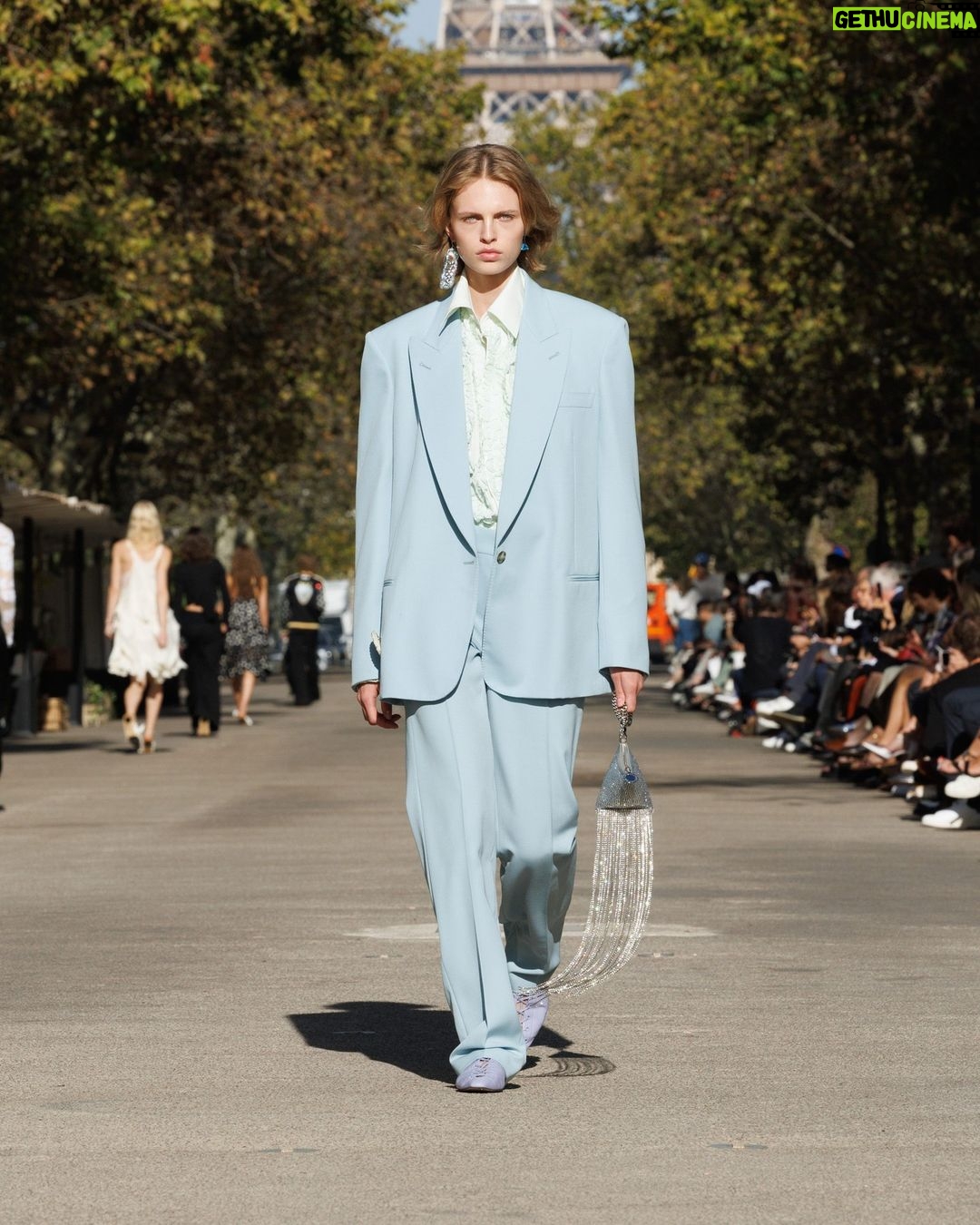 Stella McCartney Instagram - STELLA’S SUSTAINABLE MARKET: Transparency and opacity. Appliqués laid on repurposed tulle, polka dots on organic taffeta, bead embellishments on semi-sheer chiffon. The Summer 2024 collection is crafted with 95% conscious materials, making it our most responsible edit to date. Watch the #StellaSummer24 runway show at stellamccartney.com. Credits Wearable art by @AndrewLoganSculptor, exclusively for Stella McCartney #StellaMcCartney #ParisFashionWeek #PFW #StellasSustainableMarket
