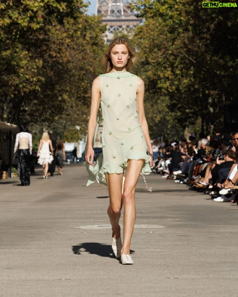 Stella McCartney Instagram - STELLA’S SUSTAINABLE MARKET: Transparency and opacity. Appliqués laid on repurposed tulle, polka dots on organic taffeta, bead embellishments on semi-sheer chiffon. The Summer 2024 collection is crafted with 95% conscious materials, making it our most responsible edit to date. Watch the #StellaSummer24 runway show at stellamccartney.com. Credits Wearable art by @AndrewLoganSculptor, exclusively for Stella McCartney #StellaMcCartney #ParisFashionWeek #PFW #StellasSustainableMarket