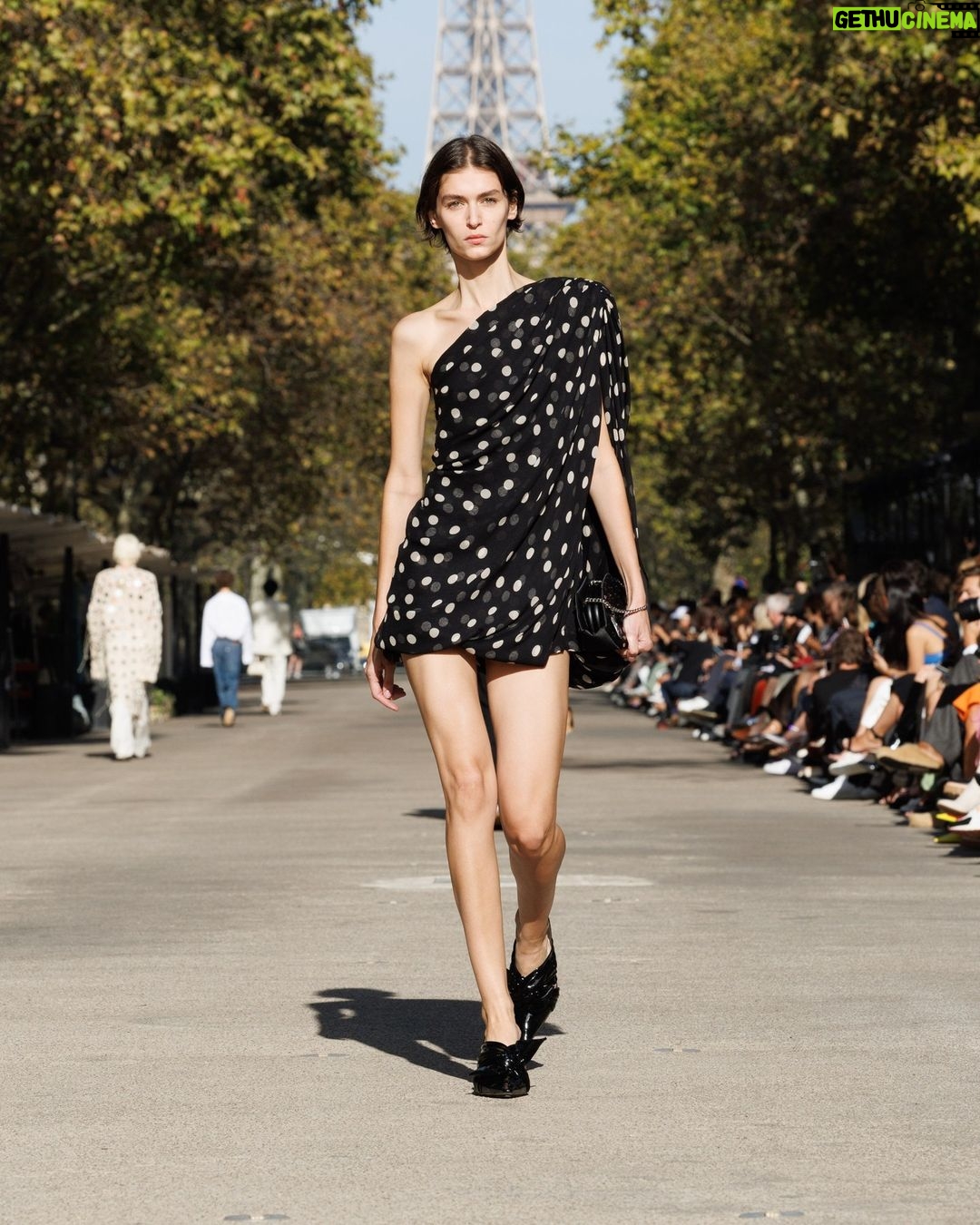 Stella McCartney Instagram - STELLA’S SUSTAINABLE MARKET: The world’s first luxury garments crafted from Kelsun™️, a seaweed-based yarn – hand-crocheted with mirrors polka dots. A varsity bomber features the work of Japanese artist @HajimeSorayamaOfficial, part of a limited-edition capsule launching December 2023. Watch the #StellaSummer24 runway show at stellamccartney.com. Credits Wearable art by @AndrewLoganSculptor, exclusively for Stella McCartney #StellaMcCartney #ParisFashionWeek #PFW #StellasSustainableMarket Marché Saxe-Breteuil