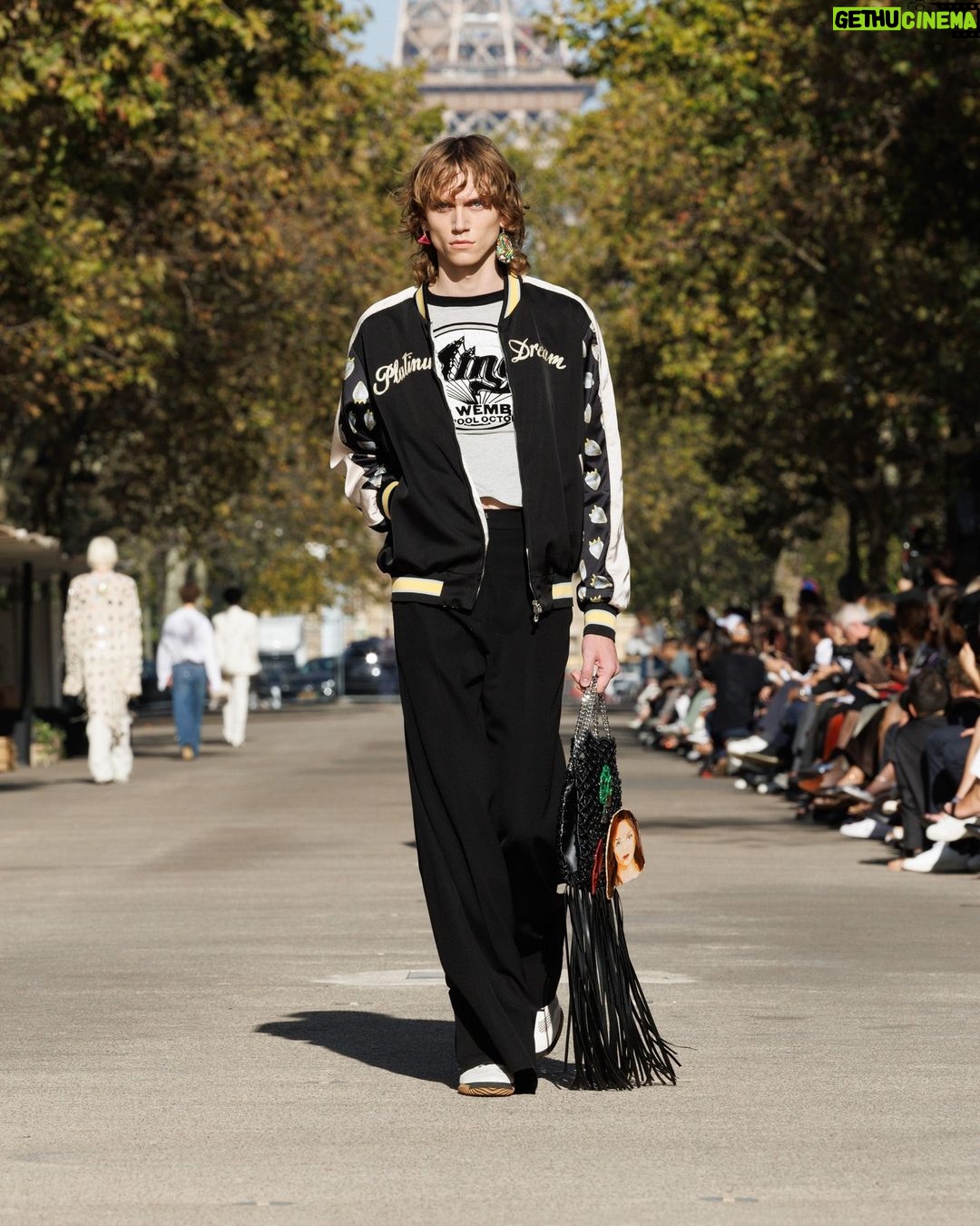 Stella McCartney Instagram - STELLA’S SUSTAINABLE MARKET: The world’s first luxury garments crafted from Kelsun™️, a seaweed-based yarn – hand-crocheted with mirrors polka dots. A varsity bomber features the work of Japanese artist @HajimeSorayamaOfficial, part of a limited-edition capsule launching December 2023. Watch the #StellaSummer24 runway show at stellamccartney.com. Credits Wearable art by @AndrewLoganSculptor, exclusively for Stella McCartney #StellaMcCartney #ParisFashionWeek #PFW #StellasSustainableMarket Marché Saxe-Breteuil