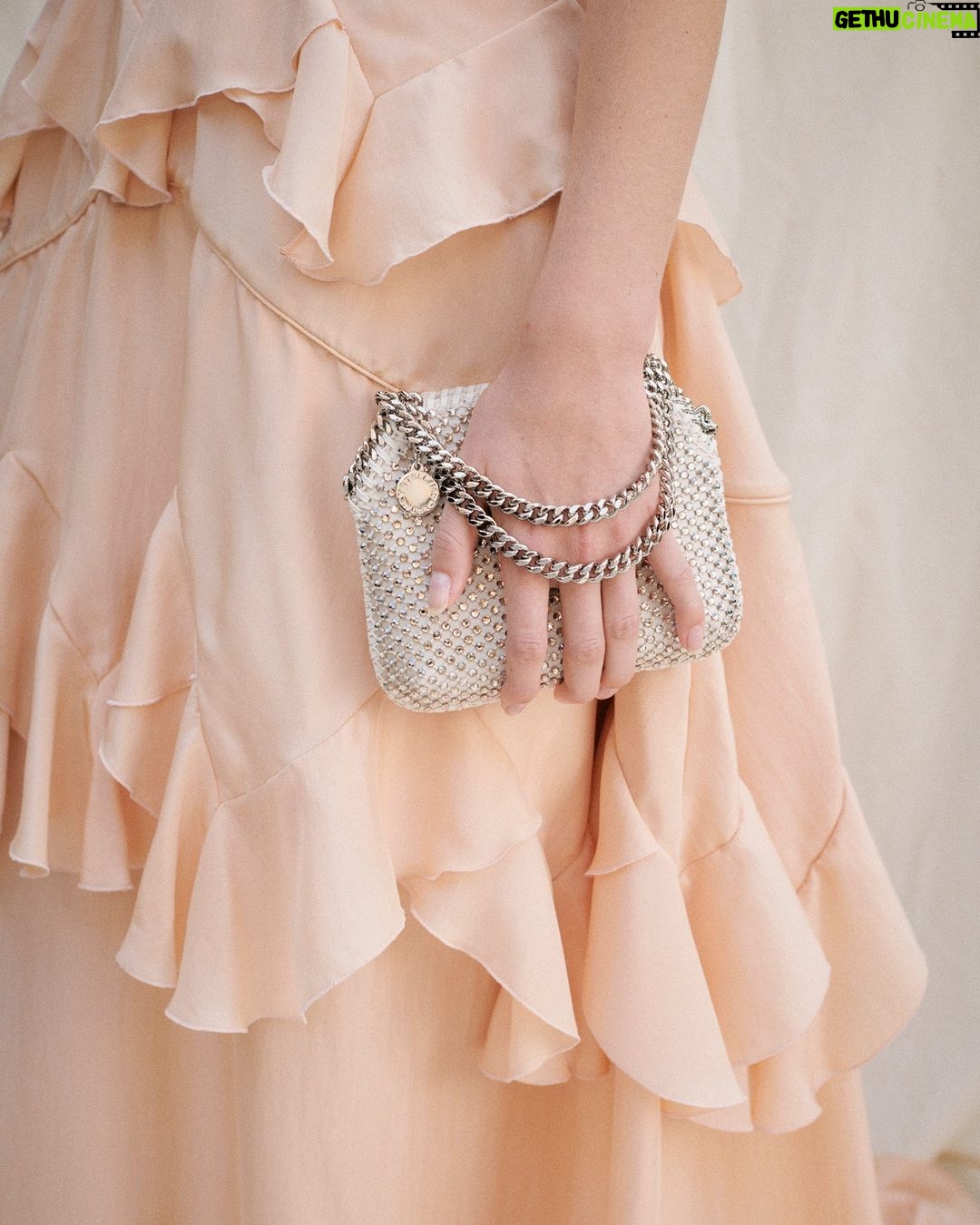 Stella McCartney Instagram - STELLA SUMMER: Iconic innovations. Our #Falabella in shimmering lead-free crystal mesh, laid over satin in post-consumer recycled fibres. The Falabella is the original #vegan luxury bag, handcrafted in Italy from sustainable materials – recycled brass chains, organic cotton lacing and a lining made of ocean plastics. Discover the Falabella Tiny Crystal now at stellamccartney.com. #StellaMcCartney #StellaSummer24