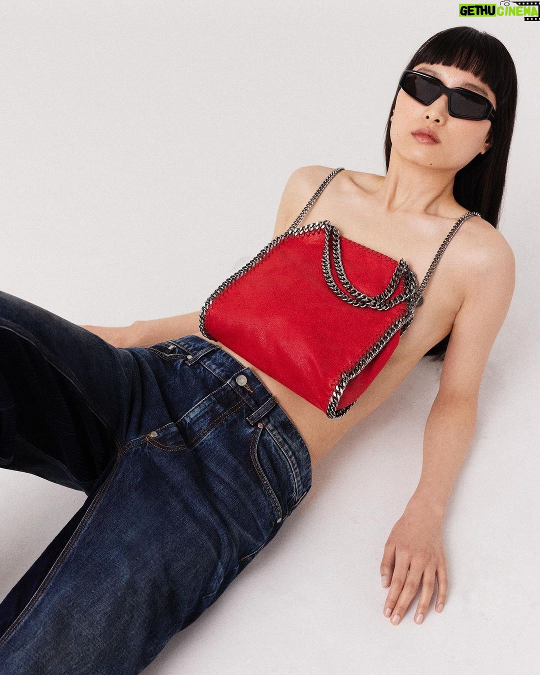 Stella McCartney Instagram - STELL-F LOVE: How do you wear your iconic #Falabella bag? Celebrate self-love this #VDay with a limited-edition, rare red Falabella tote — only six available globally. Crafted with a recycled brass and recyclable aluminium chain, and lined with recycled ocean plastics. Shop the limited-edition red Falabella exclusively at stellamccartney.com. #StellaMcCartney #crueltyfree #ValentinesDay #vegan