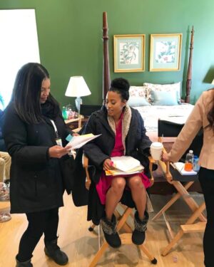 Stephanie Charles Instagram - Miss work already. Behind the scenes of Sarah from Ruthless... hmmmm. Sarah, what you up to🧐🤭🤫
#stephaniecharles
#tylerperrystudios
#Ruthlessonbetplus
#toinspire
#tbt
#throwbacktuesday
#bts
#actresslife
#actressjourney
#bosslady
#focusonwhatyouwant
