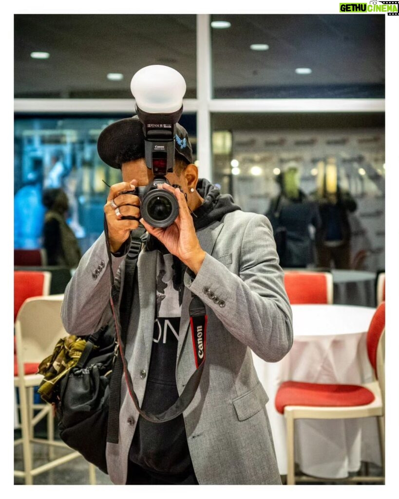 Stephen Hill Instagram - Canon and Leica meet on the Crossroads. #garyindiana @garyblackfilmfest #stepandrepeat