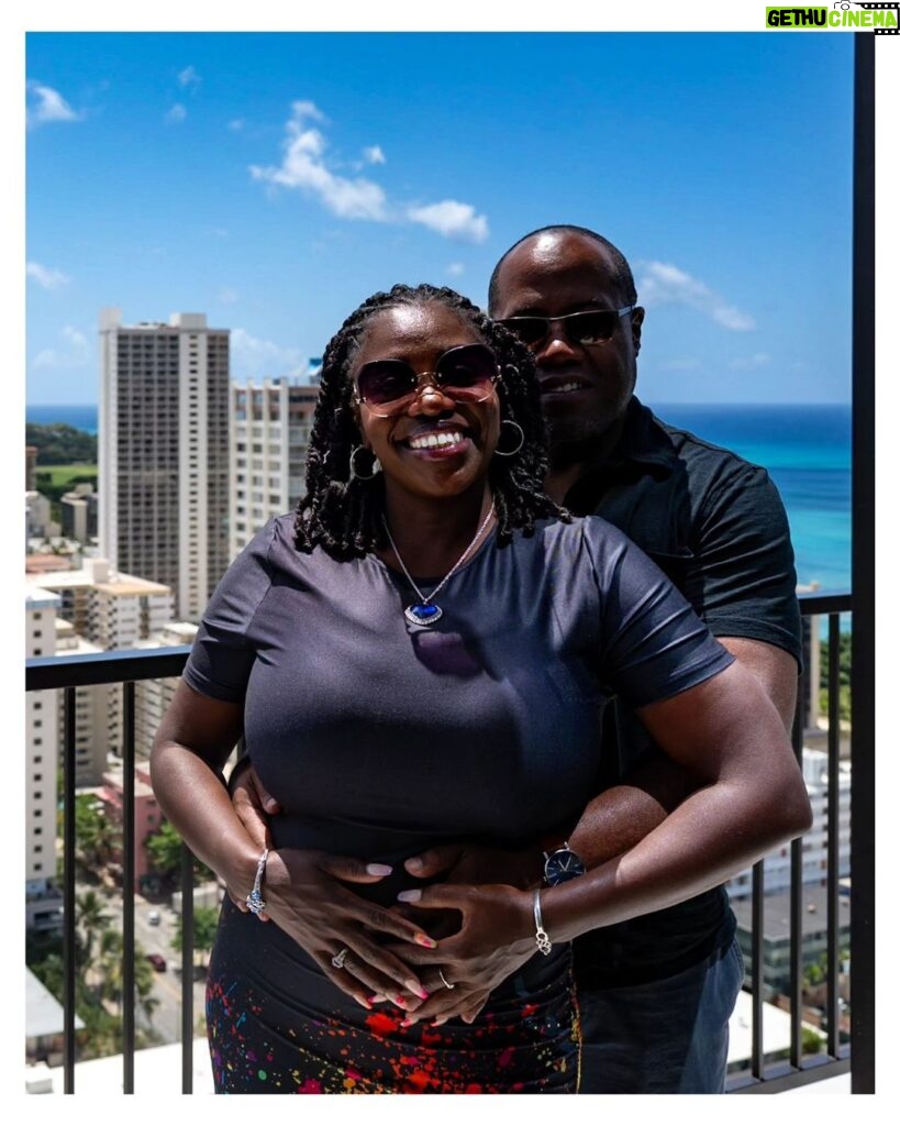 Stephen Hill Instagram - "The One-Heart Way" She was shook! But Sensei Kenny had her back. She also hopped off the Lanai immediately after this photo op. Fam since the days of Isshinryu Karate. We go waaaaaay back. Harlem in Honolulu. #stephenhillphotos #hawaiilife🌺 #lanai #joy #leicaphoto #isshinryukarate #theoneheartway #harlem
