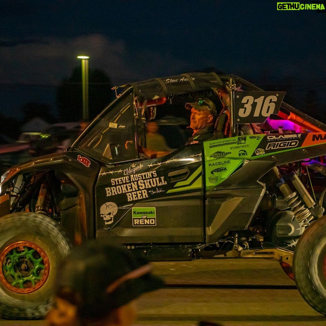 Steve Austin Instagram - Photos from Labor Day weekend at the @valleyoffroadracingassociation Stomping Grounds 300 race. It was a helluva weekend spent in the desert with the @gfiracing team and the VORRA racing family. Torrential rain and sleet midway through the race made conditions tough to say the least. I learned to never raise the helmet shield during a rain storm. Big thanks to my co-driver Shane Kisman. Thanks to all the pit crew and support as well as all of the VORRA volunteers all over the race course and behind the scenes. Great people who work their asses off. Thanks to @vorra_laura and BJ for putting on a great event. Congrats to my teammate @zach_kisman for a dominating performance. First place in class and second overall in a race with a helluva lot of talented drivers. Thanks- @kawasakiusa @gfiracing @vorra_laura @valleyoffroadracingassociation @class1motorsports @blake__100 @maxxistires @rigidindustries @kwi_clutching @ruggedradios @walkerevansracing @pyrotect @kmcwheels @benchmarkperformanceinc 📸 @jwaldaias Congrats Anthony @a.d.motorsports Cheers! @tntoffroadracing #racing #desert #sxsracing #4x4 #kawasaki #krx1000 #usa #america