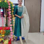 Sunitha Pandey Instagram - 💚 #festive #trendingreels #trendingsongs #sunita #festivewear #indianwear #ganeshchaturthi #ganesha #indianfashion