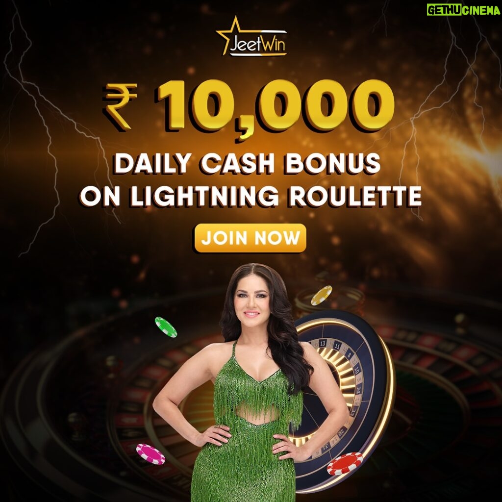 Sunny Leone Instagram - ⚡ Lightning strikes gold! Claim Your ₹ 10,000 Daily Cash Bonus on Lightning Roulette. Join @jeetwinofficial to get Lightning Fast Cash Rewards! ⚡ Join today via the link in my story