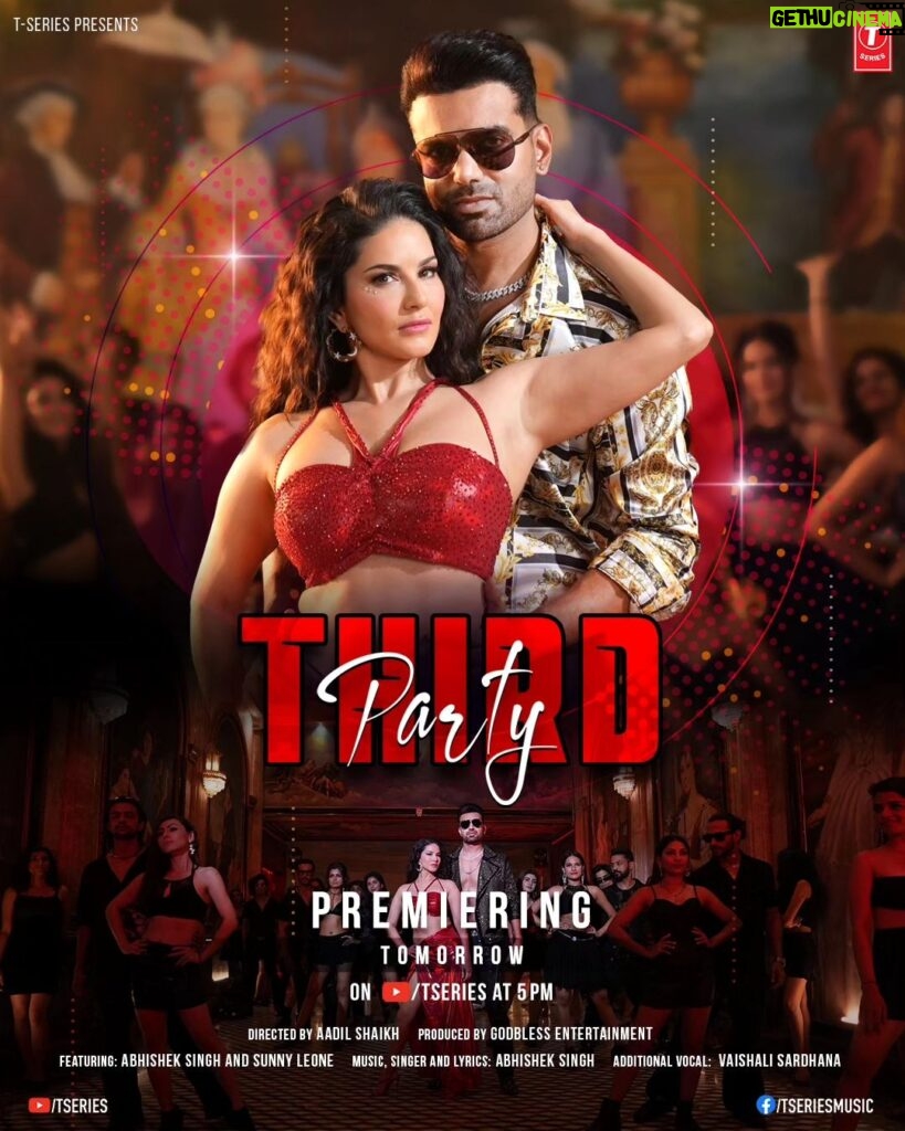 Sunny Leone Instagram - The curtain rises tomorrow for #ThirdParty, and we're turning up the volume for a night of non-stop dancing. Get ready to join the party! 🎶🚀💃🔥 #tseries #BhushanKumar @abhishek_as_it_is @sunnyleone @adil_choreographer @vaishalisardanaofficial #GodBlessEntertainment @Wacky_godbless @aliza_shaikh_rimpy @ujwal_dp @sarkarroman @shake_entertainment @shakeandcut_post @oswin_cuts #featherfeetentertainment @prithvi2111 @SoundvaultStudio
