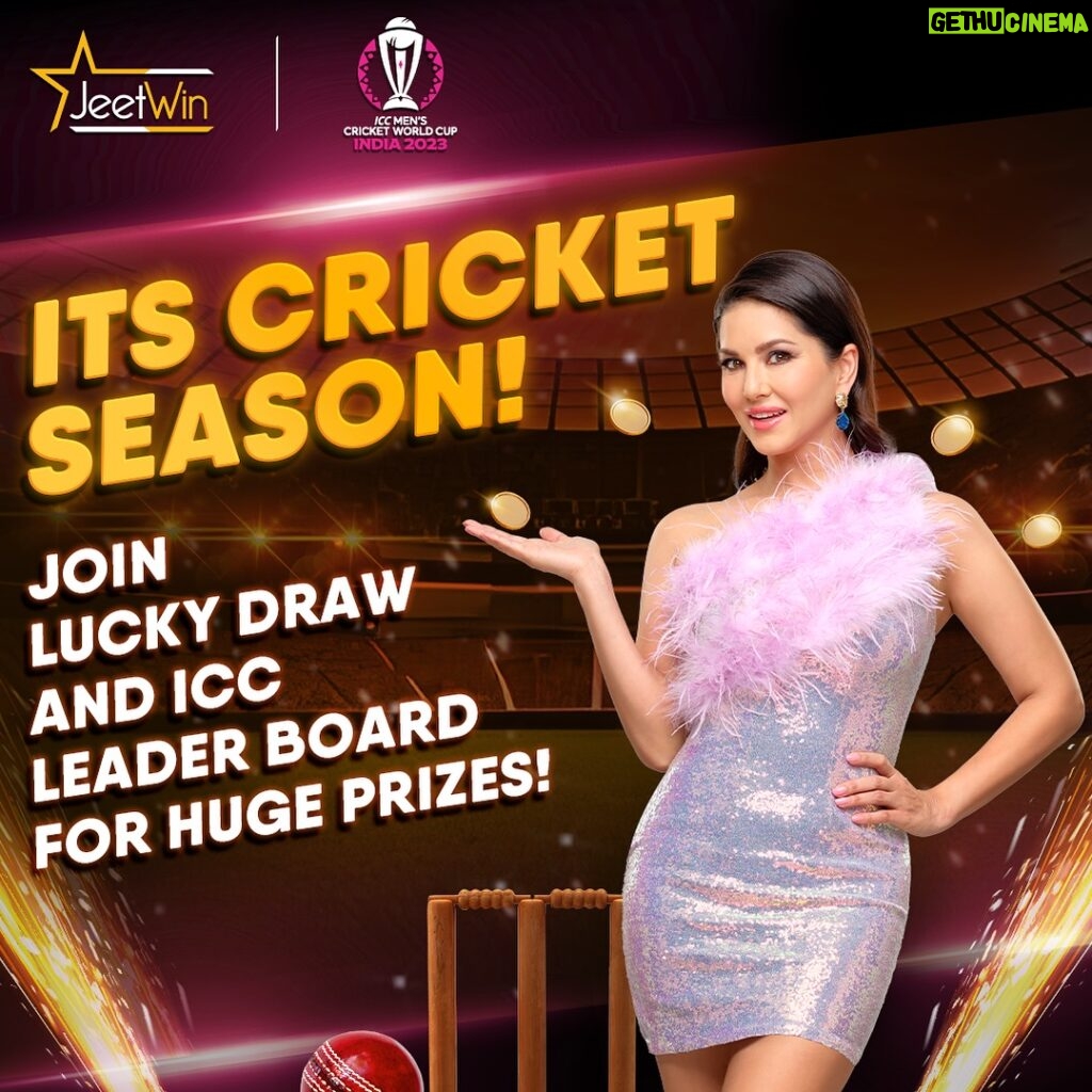 Sunny Leone Instagram - 🏏It's Cricket season and Jeetwin has a lot of cash prizes for you. Join the daily lucky draw for daily prizes and ICC leaderboard to win weekly bonanza cash prizes Join @jeetwinofficial and don’t miss the exciting time of giving 🎁 Join today via the link in my story!