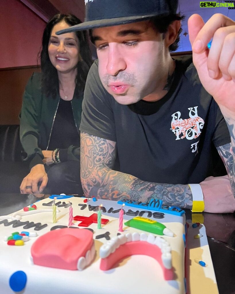 Sunny Leone Instagram - Happy Birthday to my one and only @dirrty99 I wish you so much happiness and inner peace. You are our rock in every way and guide us through every storm with your light! Love you so much! Happy Birthday baby love!!