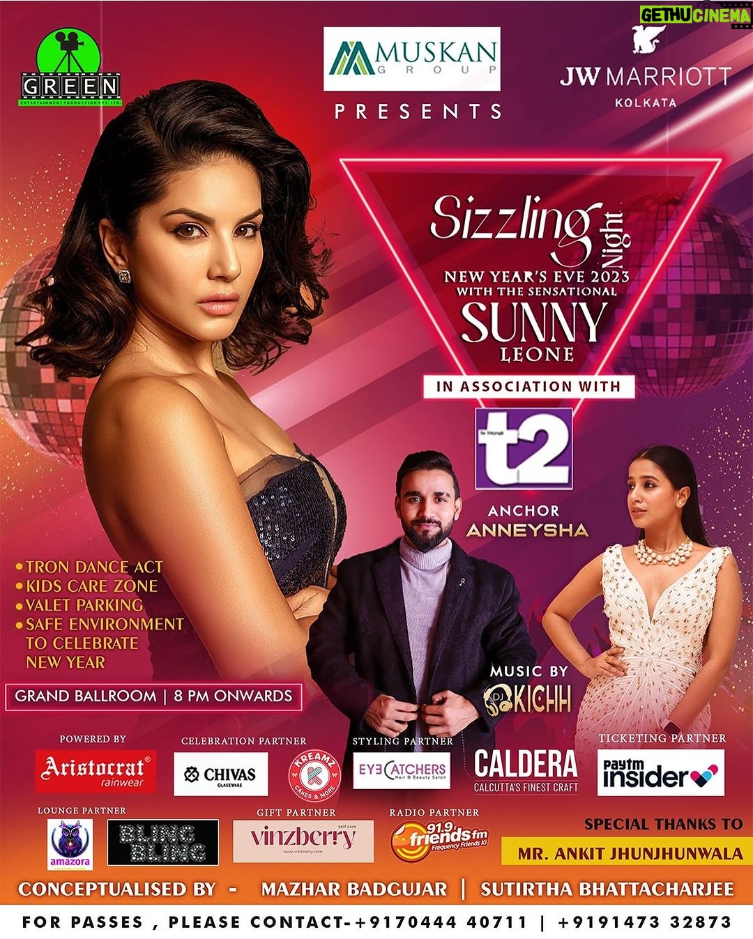 Sunny Leone Instagram - Get ready to rock your way into 2024 with me!! Party with me at @jwkolkata on 31st Dec starting 8pm onwards!!! . . @greenentmt @sutirthabhattacharjee @mazhar_badgujar . . #nye #SunnyLeone #kolkata #jwkolkata JW Marriott Kolkata