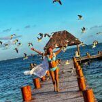 Susana Lozano Instagram - 🌥️⛅️🌦️🌤️☀️ . Mis amigas las gaviotas y yo… concentradas viendo…. Pa’llá… pal horizonte… pal sol… Pa’ delante ✨ . #amanecer #sunrise #sunrise_and_sunsets #sunriselover #cancun #caribe #caribemexicano #bikini #sol #mar #arena #amaneceres #susanalozano Cancún, México