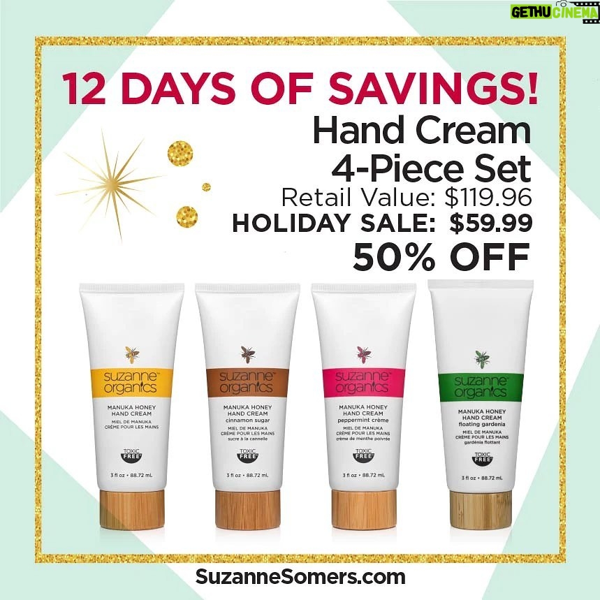 Suzanne Somers Instagram - It’s DAY 10 of 12 DAYS OF SAVINGS! Don’t miss these deals where you can SAVE 50% OFF!!! Check out the latest bundles below and knock out that shopping on SuzanneSomers.com! (Direct link in bio)