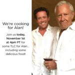 Suzanne Somers Instagram - Let’s cook for Alan! Join us on IGTV + Facebook LIVE TODAY 11/1 at 4pm PT (7pm ET) for a lively cooking show and yummy food for Big Al! 🫶 Los Angeles, California