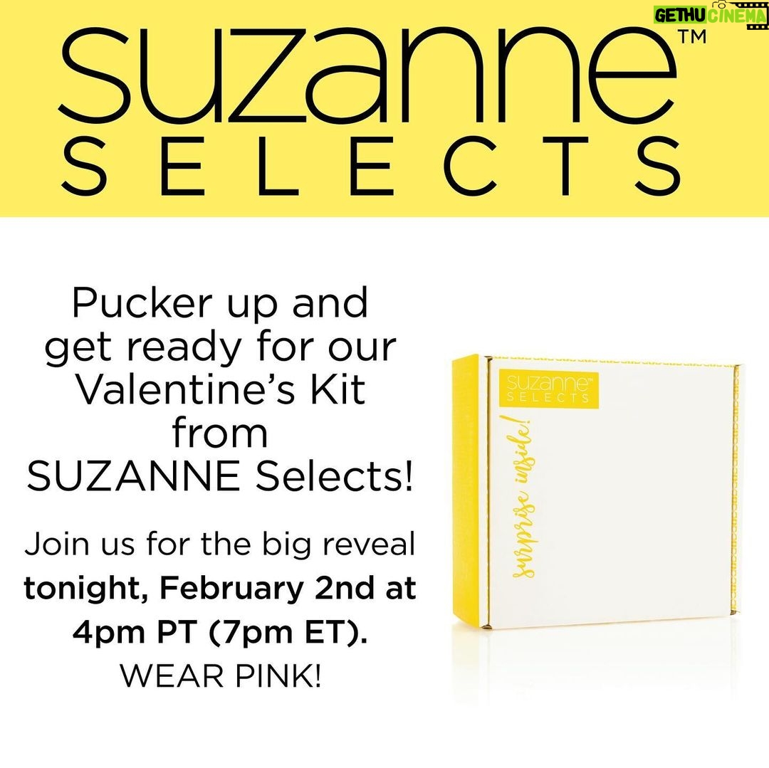 Suzanne Somers Instagram - We’re revealing this month’s SUZANNE Selects Box just in time for Valentine’s Day on TODAY’S 2/2 IGTV + Facebook LIVE at 4pm PT (7pm ET)! Ready to pucker up for our special Valentine’s Kit?
