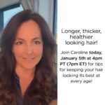 Suzanne Somers Instagram - Make it your year of GREAT HAIR! Join us TODAY, 1/5 on IGTV + Facebook LIVE at 4pm PT (7pm ET)!! Caroline will be sharing her tips for keeping your hair looking its best at every age. Los Angeles, California