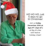 Suzanne Somers Instagram - There’s only 5 days left till Christmas so make sure to join us at Big Al’s Bar for today’s 12/20 IGTV + Facebook LIVE at 4pm PT (7pm ET)! Don’t miss all the holiday cheer!! Palm Springs, California