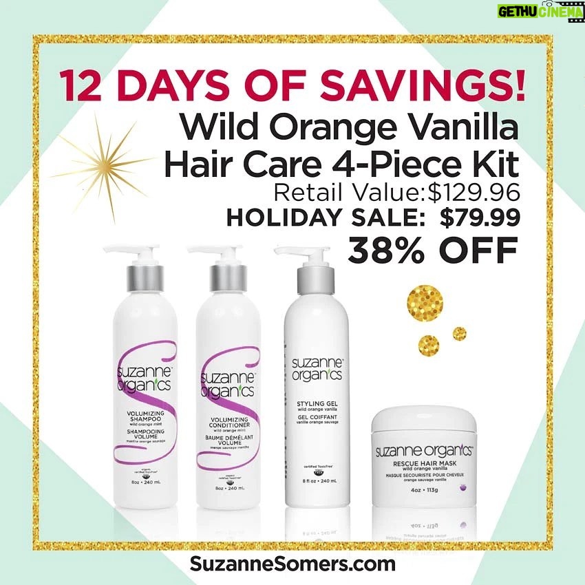 Suzanne Somers Instagram - It’s DAY 7 of 12 DAYS OF SAVINGS! Check out the latest bundles below and knock out that shopping on SuzanneSomers.com! (Direct link in bio)