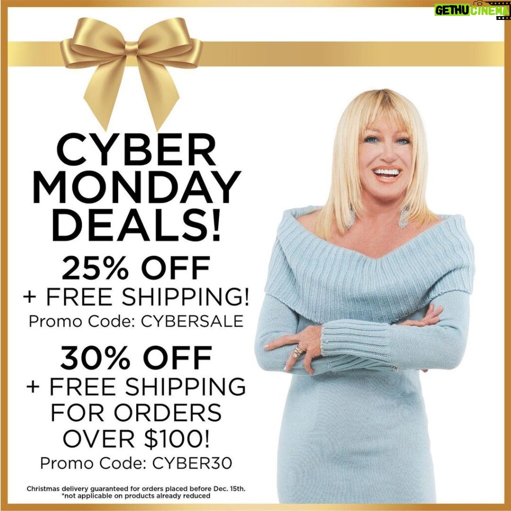 Suzanne Somers Instagram - HAPPY CYBER MONDAY!! Join @violetsomers TODAY 11/27 at 11am PT (2pm ET) on IGTV and Facebook LIVE for the biggest shopping day of the year! Take advantage of this limited time promo and HAPPY SHOPPING 🥹🫶 #cybermonday #blackfriday #cybersale Los Angeles, California