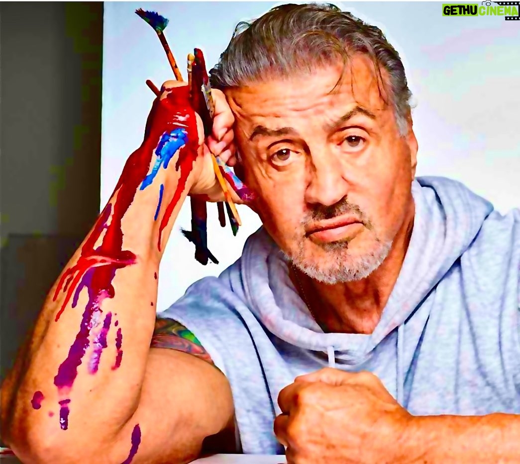 Sylvester Stallone Instagram - Everyone should try to paint what they are feeling ! Keep Punching! Sorry that some of these pages are cut off, but that’s the format for Instagram