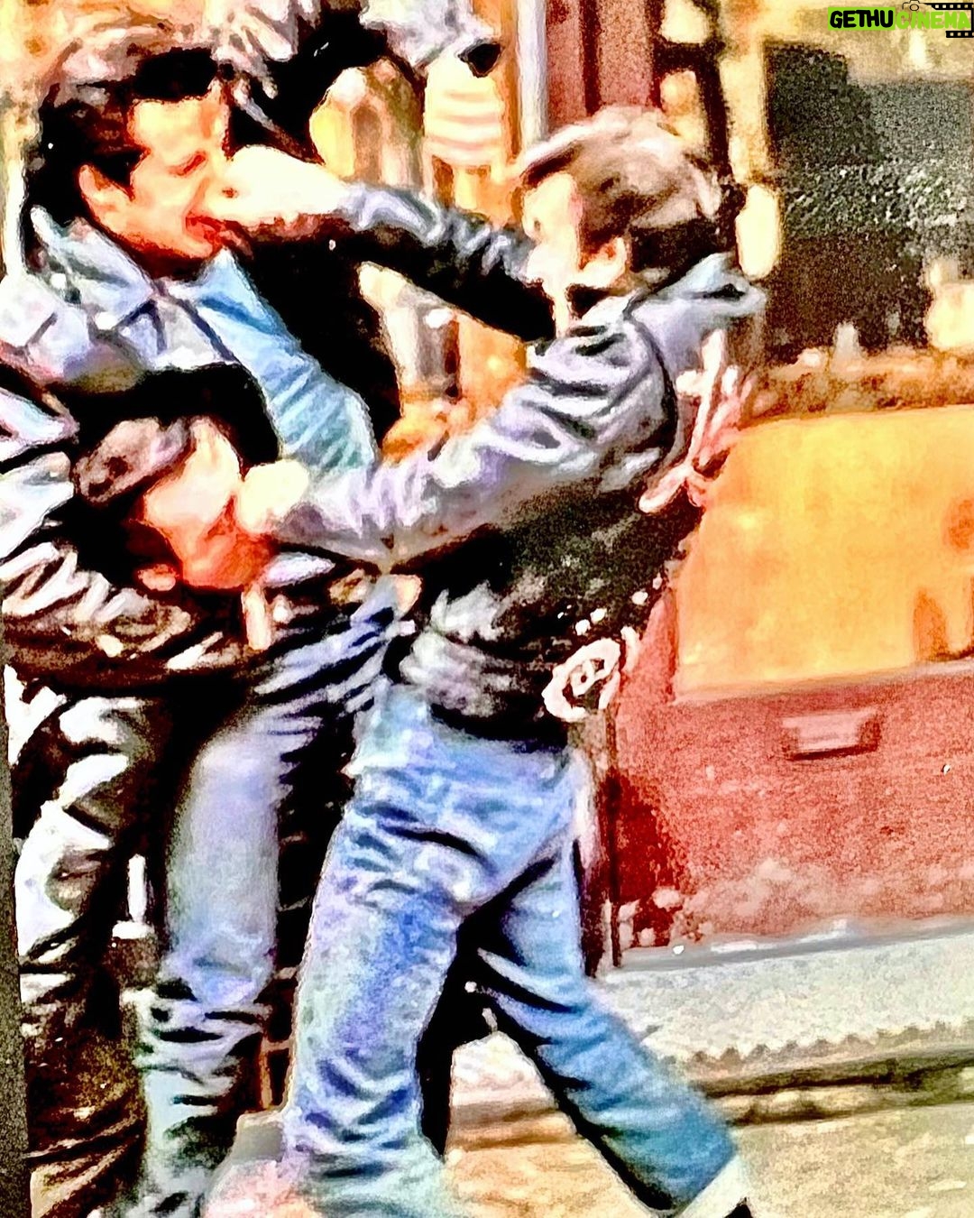 Sylvester Stallone Instagram - This is myself and Henry Winkler fooling around between takes during the filming of Lords of Flatbush… I think I have a strong feeling I am going to work with HENRY THE GREAT pretty soon! #KEEPPUNCHING