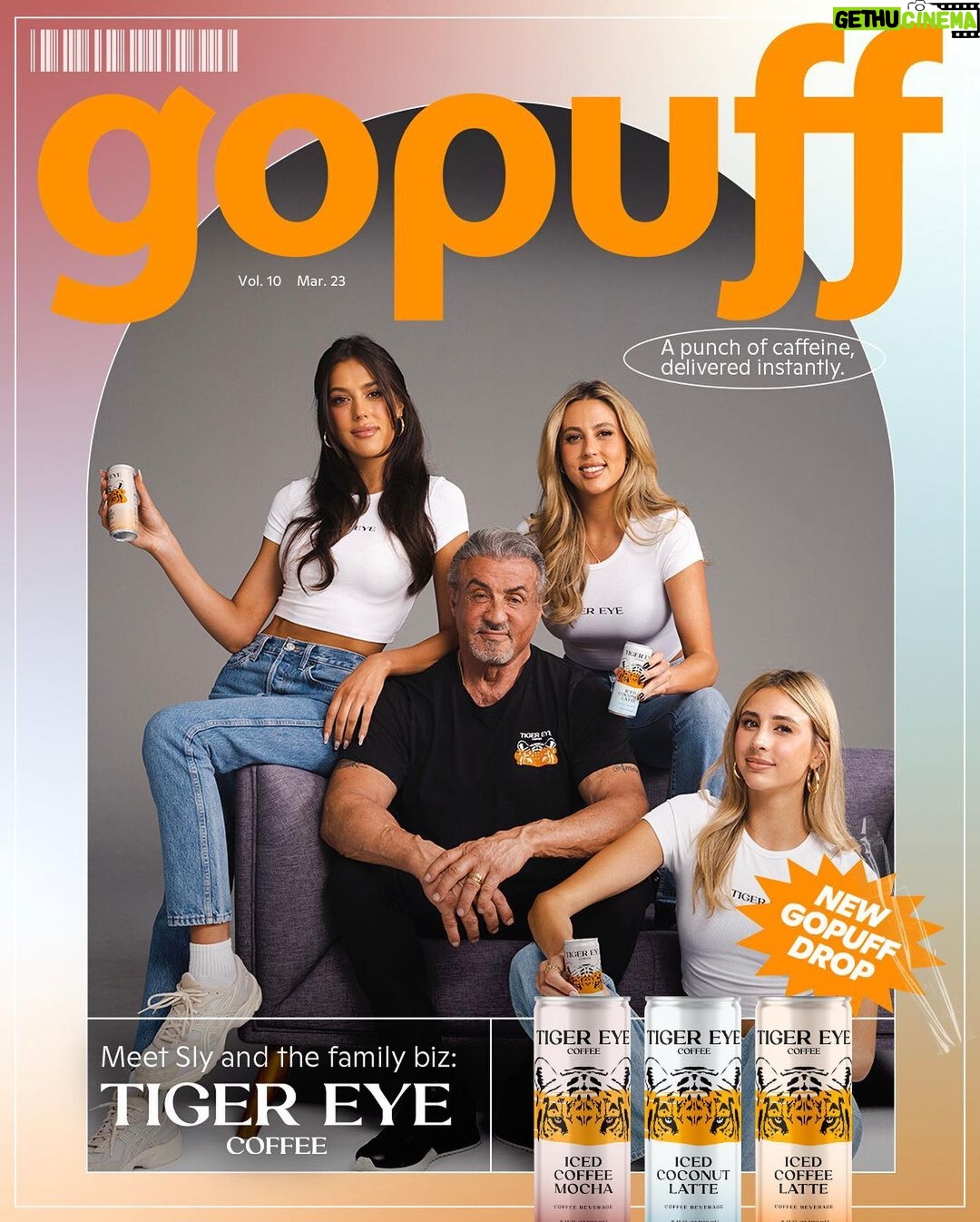 Sylvester Stallone Instagram - 💥MAG DROP💥 Meet the fam behind the bev @officialslystallone @sophiastallone @sistinestallone @scarletstallone. Who’s got the best coffee order?! ⛽️🥊🐯 @drinktigereyecoffee