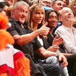 Sylvester Stallone Instagram - Having a great time with Jennifer at the Miami Heat game!