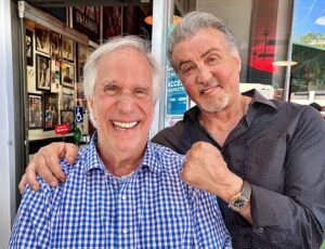 Sylvester Stallone Instagram - Spending a great afternoon with my very, very long time friend Henry Winkler. Great guy , great actor , and hysterical Jon Lovits and my very talented brother, the Frankster! @frank.stallone