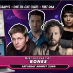 T.J. Thyne Instagram – For those that are virtually heading over, see ya tomorrow 😀. Website Link: https://galaxycon.com/aug-22-bones/