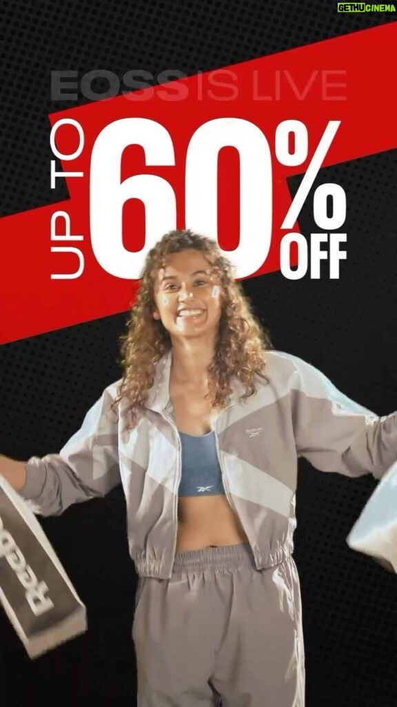 Taapsee Pannu Instagram - My favourite sale is back! Unleash your style and grab your favorite shoes and apparel at @reebokindia End of Season Sale! Download the Reebok app or visit reebok.in right away! @reebokindia #Reebok #ReebokIndia #EndOfSeasonSale