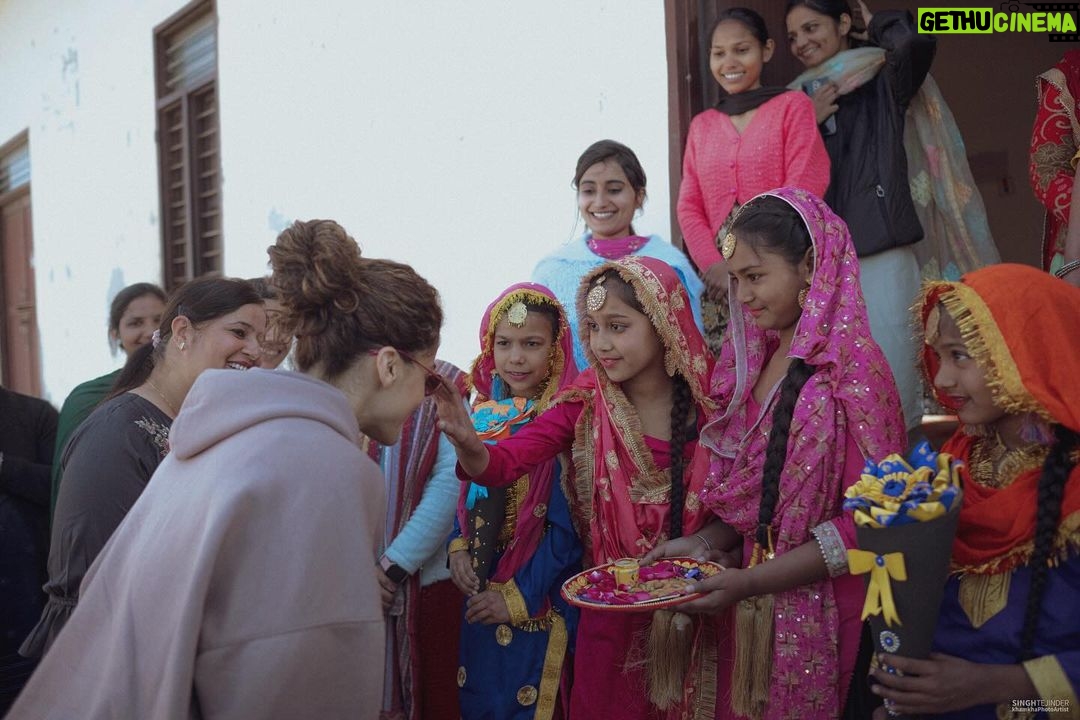 Taapsee Pannu Instagram - These girls came in our life 3 years back. When Covid hit n made us all think where exactly are we going to take all that we are running behind. It might just get snatched away when we least expect it. That year we decided to share. Share the joy, share the love and share our belief that they can shape a better tomorrow. Not just for themselves but for their families. From what we get we can make a living. What we give, however, makes a life. And we just want to be their biggest cheerleaders when they take that flight of life. @mathias.boe they are growing. Wiser and stronger :) Thank you @nanhikali for helping us be a part of their lives. And my lovely @khamkhaphotoartist for being there… always :)