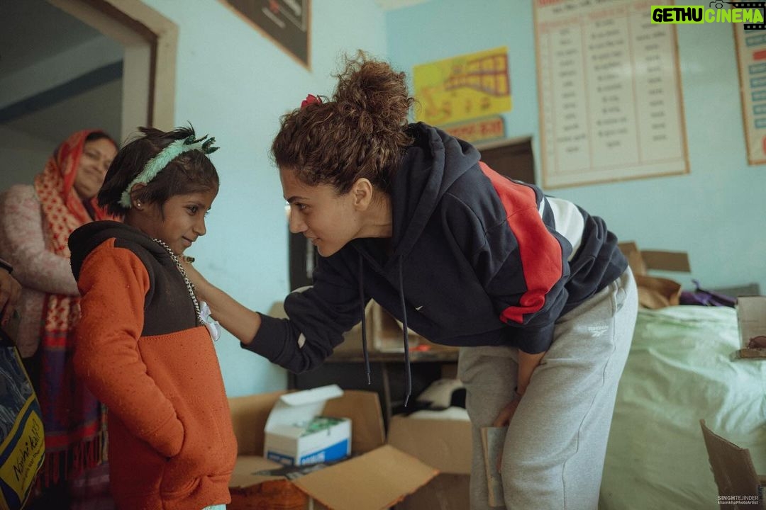 Taapsee Pannu Instagram - These girls came in our life 3 years back. When Covid hit n made us all think where exactly are we going to take all that we are running behind. It might just get snatched away when we least expect it. That year we decided to share. Share the joy, share the love and share our belief that they can shape a better tomorrow. Not just for themselves but for their families. From what we get we can make a living. What we give, however, makes a life. And we just want to be their biggest cheerleaders when they take that flight of life. @mathias.boe they are growing. Wiser and stronger :) Thank you @nanhikali for helping us be a part of their lives. And my lovely @khamkhaphotoartist for being there… always :)